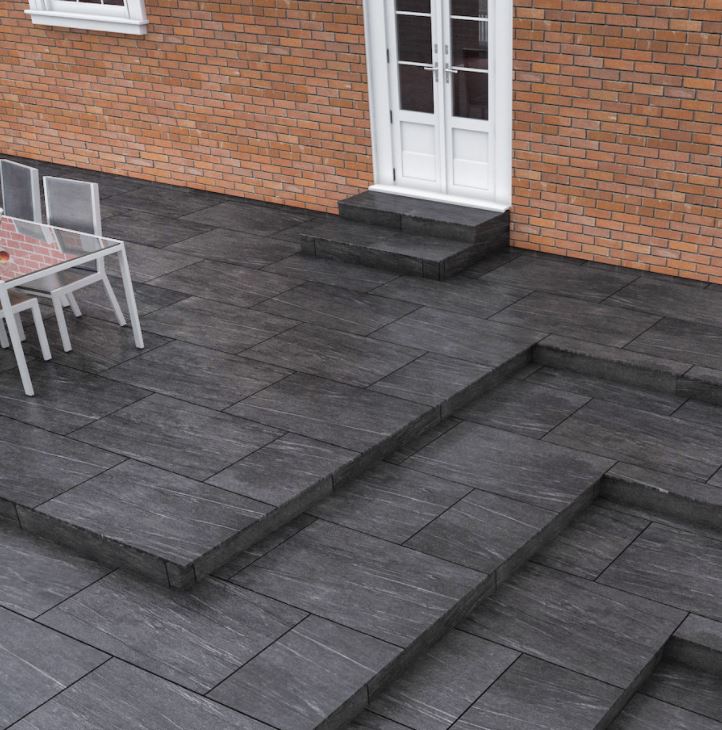 Hammerstone Nero Exterior Porcelain Paving